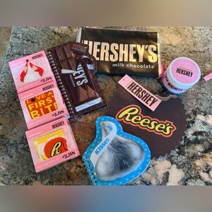 Brand New Hershey's and Reese's Themed Stationery Socks Small Bags Body Scrub